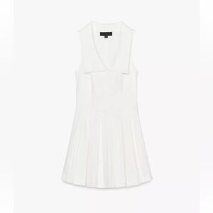 Zara White Sleeveless Pleated Dress - NWT - Size Small